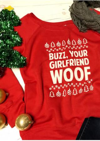 Buzz Your Girlfriend Woof Christmas Tree Sweatshirt