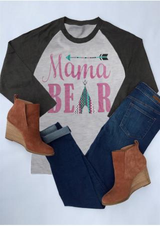 Mama Bear Arrow Baseball T-Shirt