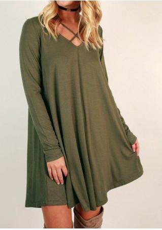 Solid Hollow Out Dress without Necklace