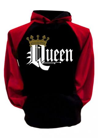 Queen Crown Drawstring Pocket Hoodie
