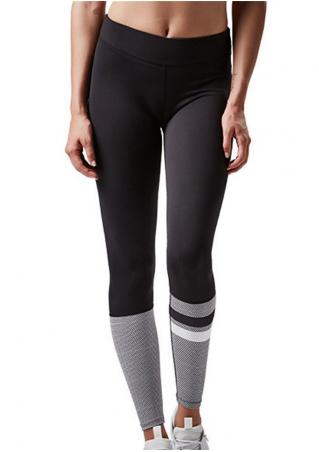 Striped Splicing Skinny Sport Leggings