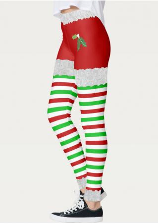 Christmas Mistletoe Stretchy Skinny Leggings