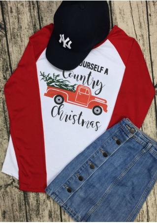 Have Yourself a Country Christmas Baseball T-Shirt
