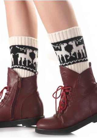 Christmas Reindeer Knit Socks