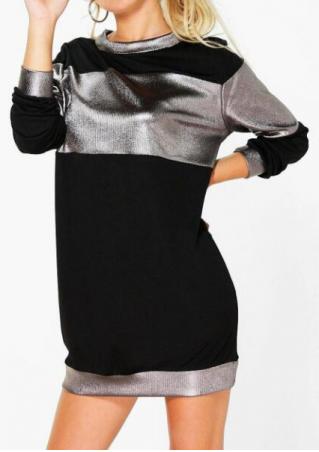 Metallic Stripe Mini Dress