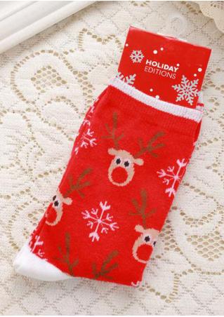 Christmas Reindeer & Snowflake Socks