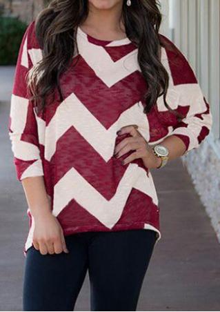 Wave Batwing Sleeve Sweater