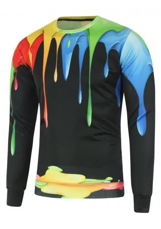 Multicolor Painted Casual Sweatshirt