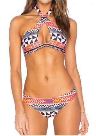 Geometric Halter Sexy Bikini Set
