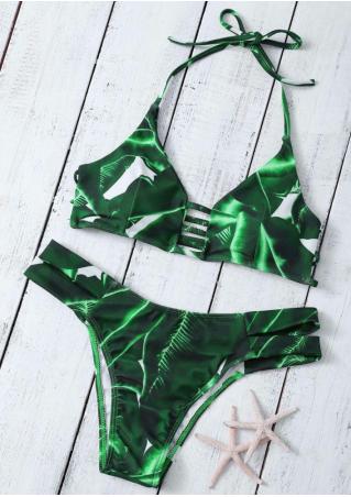 Printed Halter Bikini Set