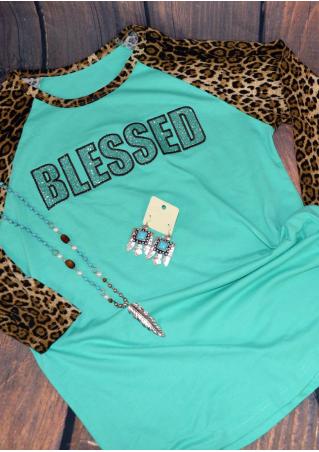 Blessed Leopard Baseball T-Shirt without Trinkets