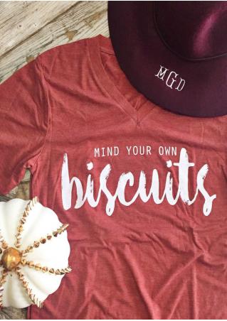 Mind Your Own Biscuits V-Neck T-Shirt