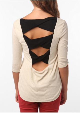 Mesh Splicing Hollow out Blouse
