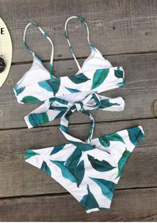 Leaves Wrap Bikini Set