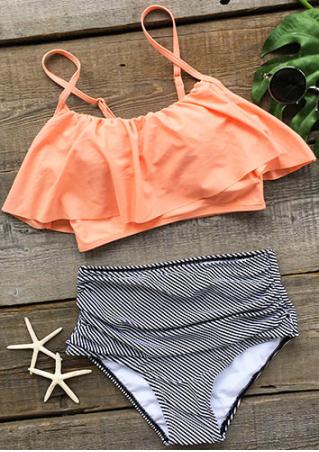 Flouncing Layered Bikini Set
