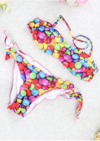 Multicolor Candy Poppers Bikini Set