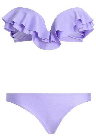 Solid Ruffled Bikini Set