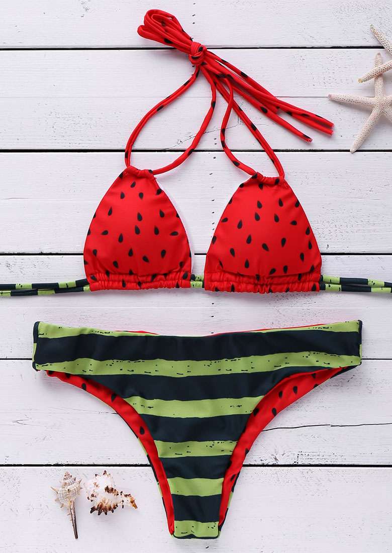 Watermelon Halter Sexy Bikini Set Fairyseason