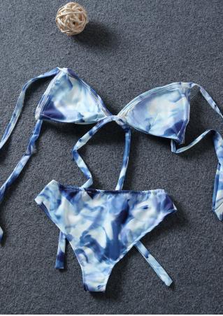 Printed Halter Sexy Bikini Set