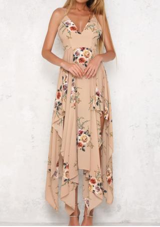 Floral Asymmetric Maxi Dress