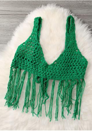 Solid Knitted Tassel Cover Up