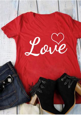 Love Heart V-Neck T-Shirt