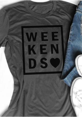 Weekends Heart Short Sleeve T-Shirt