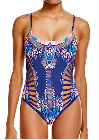 Geometric Hollow Out Swimsuit