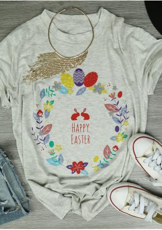 Happy Easter Multicolor Casual T-Shirt