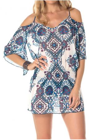 Multicolor Hollow Out Mini Dress