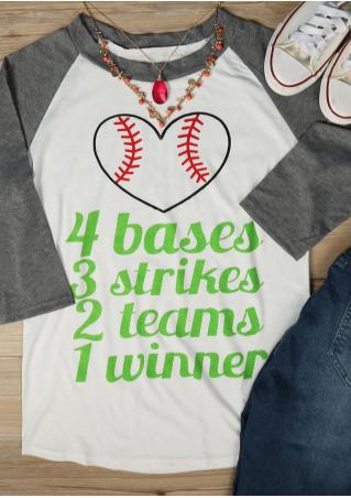 4 Bases 3 Strikes 2 Teams 1 Winner Baseball T-Shirt