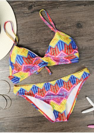 Multicolor Geometric Chic Bikini Set