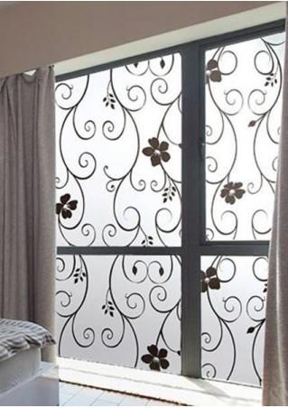 Frosted Glass Window Floral Flower Sticker