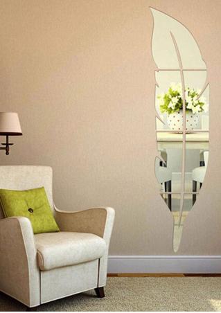 Solid Feather Mirror Wall Stickers