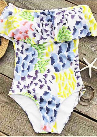 Floral Flouncing Sexy Swimsuit