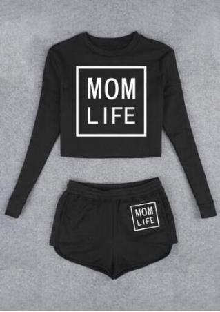 Mom Life Crop Top and Shorts Set