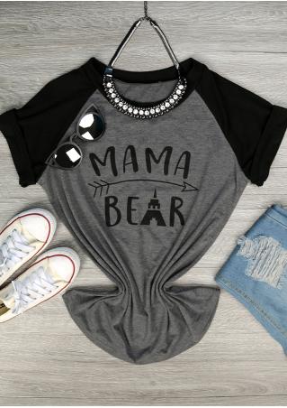 Mama Bear Arrow Short Sleeve Baseball T-Shirt