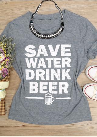 Save Water Drink Beer T-Shirt without Necklace