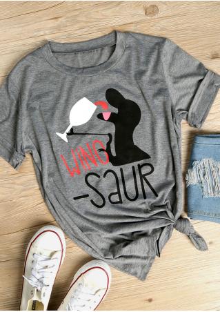 Winosaur Dinosaur Short Sleeve T-Shirt