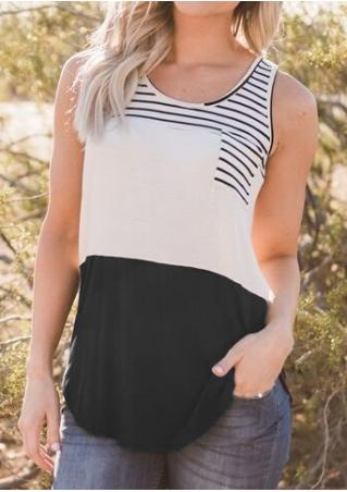 Color Block Pocket Tank