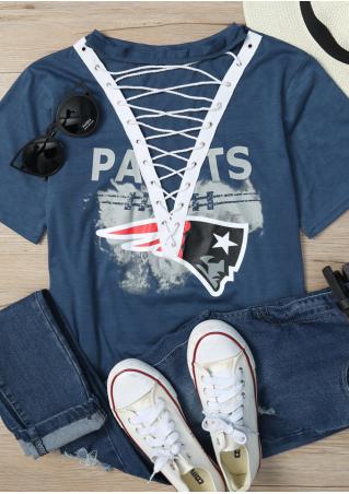 Printed Lace Up T-Shirt