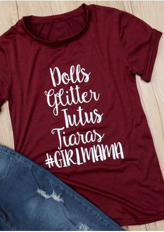 Dolls Glitter Tutus Tiaras Girl Mama T-Shirt