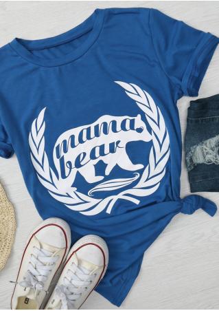 Mama Bear Printed O-Neck T-Shirt