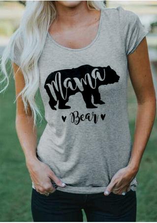 Mama Bear Heart O-Neck T-Shirt