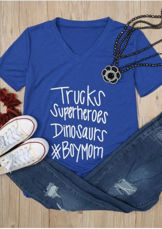 Trucks Superheroes Dinosaurs Boy Mom T-Shirt