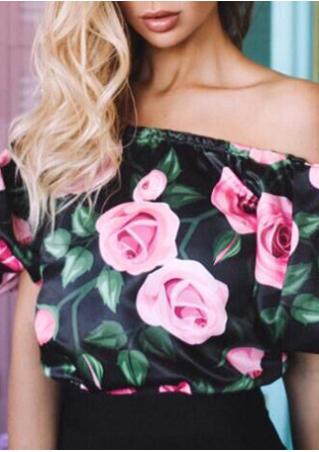 Floral Off Shoulder Lantern Sleeve Blouse