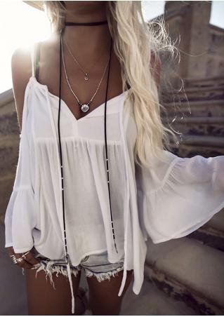 Solid Cold Shoulder Cover Up without Necklace