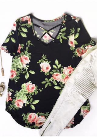 Floral Criss-Cross Blouse