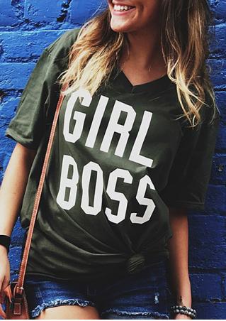 Girl Boss V-Neck T-Shirt