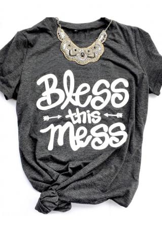 Bless This Mess Arrow T-Shirt without Necklace